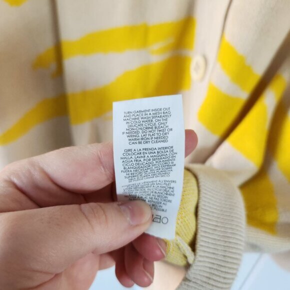 Cabi Roar Cardigan Yellow/Ivory Oversized Boyfriend Cardigan #5836 - Picture 5 of 8
